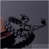 Corrente 6mm 8mm difusor de óleo lava dupla camada pulseira ajustável fosco pedra pulseiras mulheres homens moda jóias gota entrega dhe9m