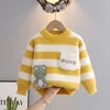 Pullover Boys Velvet Sweaters Autumn Winter Children Sticked Sweatshirts For Baby Girls Woolen Tops Kläder Kidtröja Toddler 230918