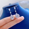 Boucles d'oreilles printemps Qiaoer 925 en argent Sterling goutte d'eau diamant à haute teneur en carbone pour les femmes étincelant mariage bijoux fins cadeau