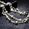 Fashion Pearl Beads Chain Necklaces Letter Double Layers Sweater Chain for Women Party Wedding Jewelry