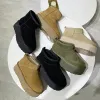 Inverno botas feias designer mulheres austrália ultra mini botas mostarda semente tazz plataforma chinelos de couro real deslizamento-em botas de pele tamanho 44