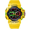 Dual Display Watches Smael 8043 Luminous Sports Casual Outdoor Student Man Electronic Watch Reloj Hombre Wristwatch 50m WaterProo281H