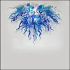 Lustres Contemporain Soufflé À La Main En Verre De Murano Moderne LED Lustre Lumières Pour La Décoration Intérieure