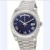 Relógios de luxo 40 mostrador azul 18k ouro branco movimento automático relógio masculino relógio de pulso watche2131