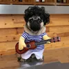 ギターの服の子犬コート小型犬パグフレンチブルドッグペット猫服の犬のための面白い衣装2011093053