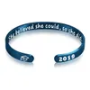 Manschette „She Believed Cod So Did“-Armreif für Damen und Herren, Edelstahl-Buchstabe „Bachelor“-Kappenschild, offenes Armband, inspirierende Drop-Lieferung J Dhyxx