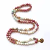 108 Mala Rhodonite équilibre Bracelet Rhodonite nouveau Design Bracelet de Yoga pour femmes guérison cadeau spirituel ite Bracelets Y2007303024