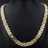 With Lobster clasp Jewelry 8mm 24'' Gold Silver Stainless Steel flat byzantine Curb Link Necklace Chain for Friends holi203a