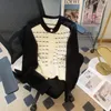 Suéteres de mujer Color-Bloqueado Rayado Punto Cardigan Suéter Mujer Manga larga O-Cuello Prendas de punto 2023 Otoño Invierno Vintage Elegante Elegante