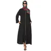 Abbigliamento etnico Donna Abito estivo in chiffon Ramadan musulmano Design con cerniera di colori assortiti Abaya Maxi abito lungo plissettato islamico in Turchia