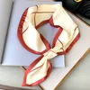 Vintage Silk Scarf Women Double-Sided Bundna Ribbon smala halsdukar Handväska smala remmar Hår kvinnlig