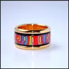 Life cycle series 18K gold-plated enamel band rings ring for women brand designer jewelry220p