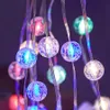 LED -strängar Party 100/200/300 LED Globe Ball String Lights Plug In Crystal Bubble Ball Fairy String Light 8 Läges för utomhus julgrandekor HKD230919