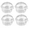 Bakeware Tools 100 bitar av transparent plast Single Cupcake Cake Box Muffin Dome Holder