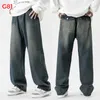 Jeans voor heren Baggy herenbroeken Loose Fit Casual wijde broek Zwart grijs gestreept Streetwear Man Denim kleding Kpop