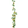 Fiori decorativi 4 piedi 7,8 piedi ghirlanda di girasole artificiale 1 pz vite gialla in seta per decorazioni per interni rose con stelo