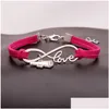 Charm Armbanden Cheer Leader Hoorn Wens Infinity Liefde Veet Rope Wrap Bangle Voor Vrouwen Mannen Luxe Sport Sieraden Gift Drop levering Dha83