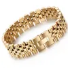 15mm Hiphop Goud Roestvrij Stalen Band Type Verstelbare Armband Voor Mannen Vrouwen Luxe Horlogeband Mannen Armbanden Sieraden pulseras212l