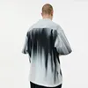 Kvinnors blusar ins mörka slips färg cool strand hawaii stil knapp upp skjorta män kvinnor lös avslappnad kort ärm toppar streetwear goth kläder