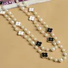 Fashion Pearl Beads Chain Necklaces Letter Double Layers Sweater Chain for Women Party Wedding Jewelry