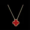 Ny lyxdesigner Van Clover Necklace Pendant Halsband örhängen smycken set damer valentine julklapp