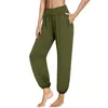 Calças femininas mulheres harem cintura alta flowy yoga corredores com bolsos pijamas calças casuais solto sweatpants pantalones de mujer