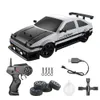 Modèle de voiture moulé sous pression AE86 Télécommande Voiture de course Jouets pour enfants 1/16 4WD 2.4G Haute vitesse GTR RC Voiture de dérive électrique Jouets pour enfants Cadeau 230918