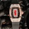 Richarmilles Watch Womens Ratches Designer Luxo masculino Richa Leisure 0701 Máquina automática Diamante Diamante Rosa Caso de ouro