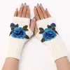 Zachte winterhandschoenen Bloem Rose Gebreide armwarmer Vingerloze wanten voor dames Meisjes Mode-accessoires