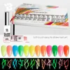 Nagellack Glow In Dark Malerei Gel Nagellack Kit 12 Farben Leuchtende Neon Liner Gel Set UV LED Lack Maniküre für Nail Art Design 230919