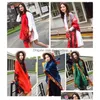 150X200Cm Large Size Women Scarf Fashion Print Beach Towel Spring Summer Chiffon Pashmina Scarves Sunshade Shawl Ship Drop Delivery Dhwvn