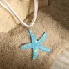 Pendant Necklaces Boho Personality Blue Star Necklace Adjustable Starfish Choker Women Party Crystal Neck Jewelry Wholesale Accessories