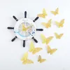 Väggklistermärken 12st 3D Hollow Rosegold Butterfly Decorative Sticker för hemmet vardagsrum sovrum barn bröllop dekor 230919