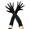 Coola halloween handskar lång spöke klo klär upp handskar mode svarta långa naglar cosplay halloween roliga handskar gc2301