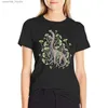 Kvinnors blusar skjortor Brachio Ginkgo | Calm Color Palette | Dinosaur Botanical Art T-shirt överdimensionerad T-shirt Lady Clothes Women Tops L230919