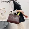 Вечерние сумки JIEROTYX, винтажные сумки с замком поцелуя для женщин, кожаный клатч, сумка-тоут, черный, красный, 230918
