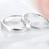 Cluster Rings Japanese And Korean Simple Couples Copper Plated Silver Ring Open Diamond Faced Wedding Pair