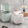 Waste Bins Living Room Office Mini Desktop Light Luxury Pressing Trash Can Double layer Coffee Table Bomb Cover Storage Bucket 230919