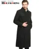 Men's Wool Blends S-6XL Fashion Autumn Winter Classic Men Trench Slim Wool Coats Double Button Woolen Coats Long Outwear Army Green Black 17513 L230919