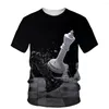 T-shirt da uomo 2023 Estate Uomo O-colletto T-shirt Stampa 3D Scacchi Stampa Camicia Stile moda Casual Tee Confortevole