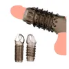 Sex Toy Massager Penis Sleeve Ball Loop Återanvändbar Dual Cock Ring Cage Impotens erektion Aid Cover Erektil dysfunktion MAN