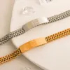 Bracciale con catene di design in oro per donna Etichetta di marca corretta Placcato argento Moda Regalo in acciaio inossidabile Regali di qualità Coppia 17 + 5 cm