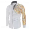 Men's Casual Shirts 2022 Men Shirt Button Down Printed Spring Autumn Casual Shirts Night Club Shirts T230919