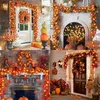Other Event Party Supplies 20 Led Pumpkin Maple Leaves Garland Led Fairy Lights for Autumn Decoration Christmas Halloween Thanksgiving Party DIY Decor 230918