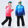 Skiing Suits Outdoor Children Thermal Ski Suit Boys Girls PantsJacket Boy Girl Teenage Quality Kid Skiing Snowboard Wind and Waterproof Suit 230919