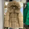 Fausse fourrure pour femmes 2023 nouveau hiver femmes naturel réel col épais chaud manteau à capuche canard vers le bas veste de luxe vêtements d'extérieur femme en vrac 230918