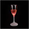 Verres à vin LED Lumineux Champagne Coupe Matic Clignotant Acrylique Gobelet Allumer Tasses Bière Whisky Boisson Tasses Pour Cuisine De Fête De Noël Dhlsb