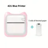 1pc Mini imprimante photo pour iPhone/-Android, 1000mAh imprimante photo thermique portable pour cadeaux notes d'étude travail enfants photo photo mémo