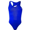 Hommes Body Shapers Maillot de Corps Body Sexy Hommes Sous-Vêtements Bas Pour Hommes Manches Extensible String Wetlook Justaucorps Gay331u