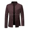 Costumes pour hommes Blazers Hommes Printemps Automne Manteau Couleur Unie Cardigan Col Montant À Manches Longues Slim Veste À Boutonnage Simple Drop Deliver Dhrah